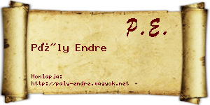 Pály Endre névjegykártya